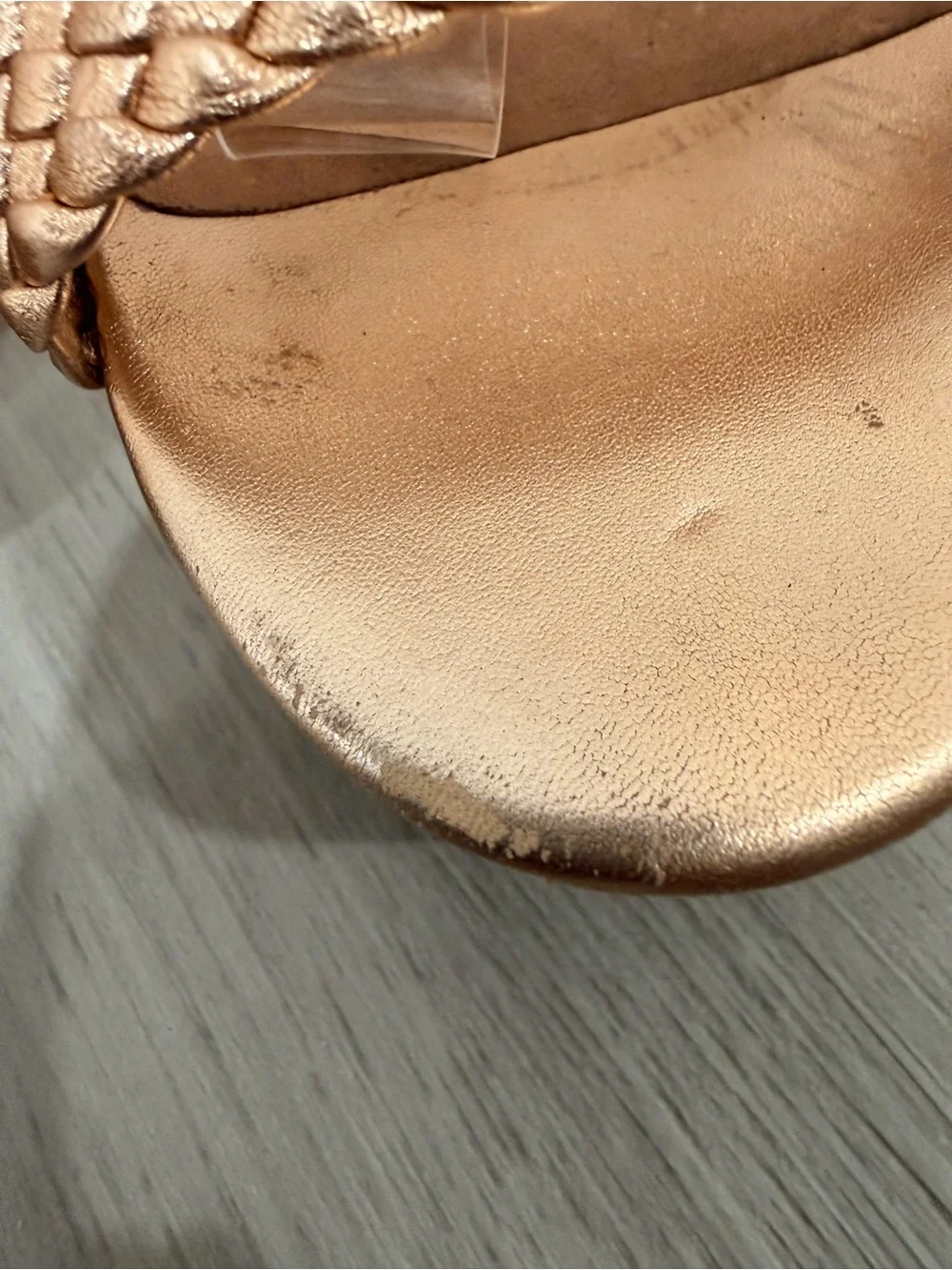 Kate Spade New York Rose Gold Tianna Woven Wedge Platform Sandals Size 8.5